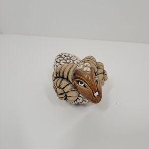 Vintage Artesania Rinconada Ceramic Ram Big Horn Sheep Figurine MCM